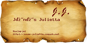 Jónás Julietta névjegykártya